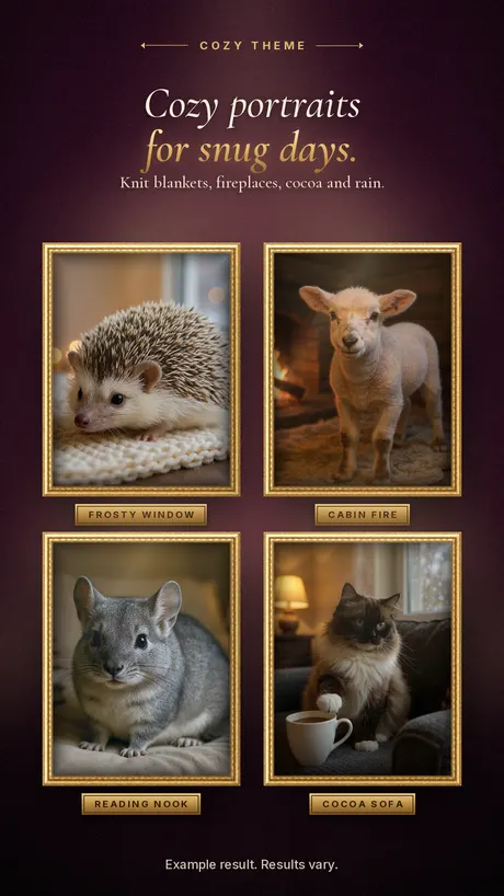 Cozy theme example portraits