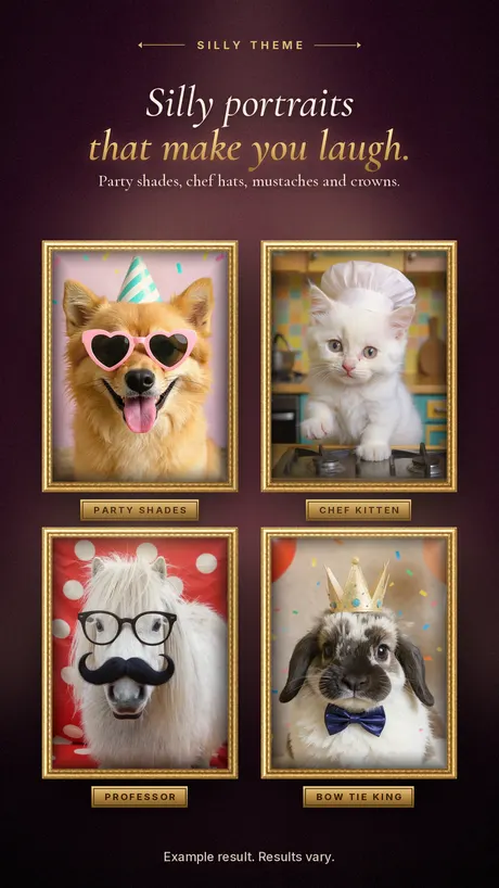 Silly theme example portraits