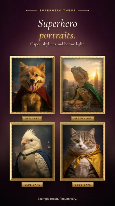 Superhero theme example portraits