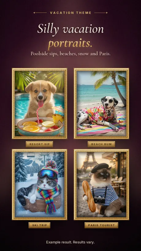 Vacation theme example portraits